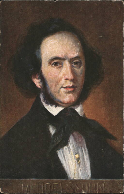 Felix Mendelssohn Composer Portrait Wiener Kunst B.K.W.I.