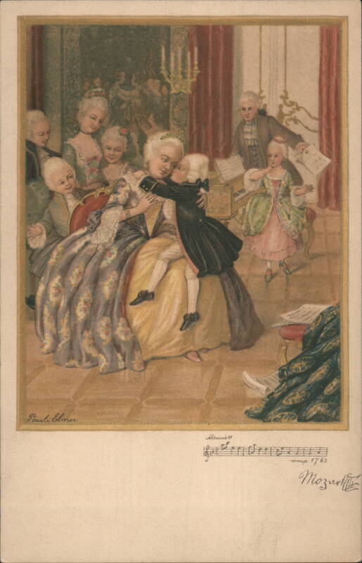 Young Mozart with Empress Maria Theresa, Art by Pauli Ebner