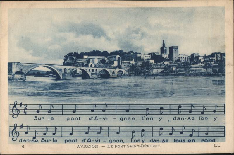 Avignon, Le Pont Saint-Bénézet with Song Sheet Music