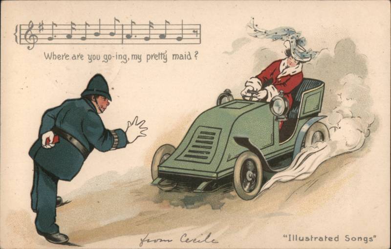 Where Are You Going, My Pretty Maid? Car & Policeman