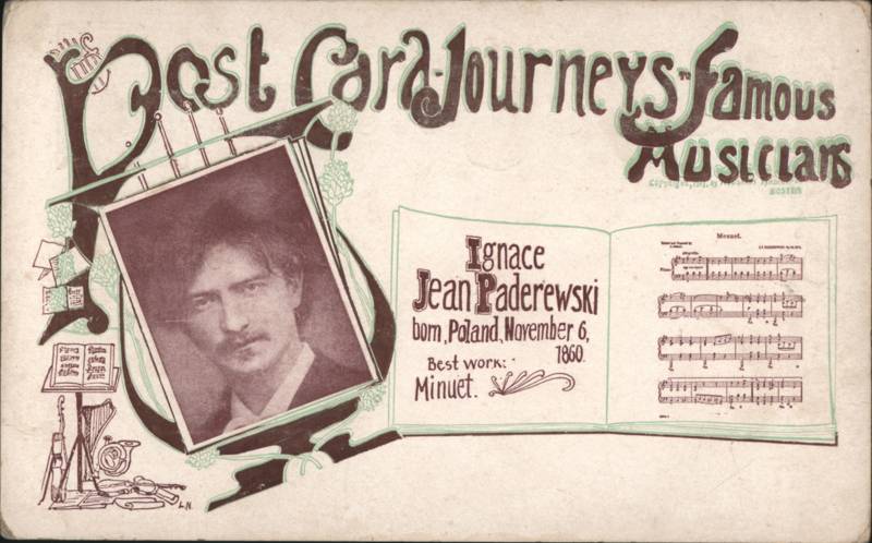 Ignace Jean Paderewski Famous Musicians Minuet Sheet Music