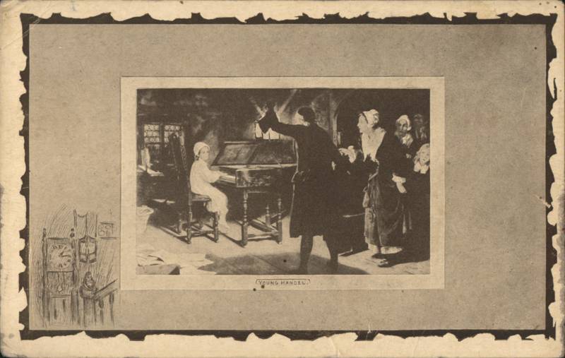 Young Handel Playing Clavichord in Garret Composers