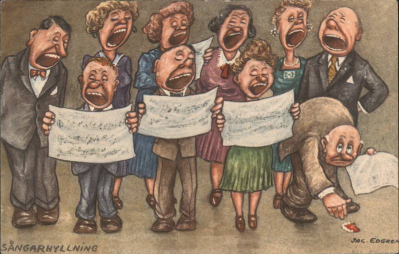 Sångarhyllning Comic Singing Choir by Jac. Edgren
