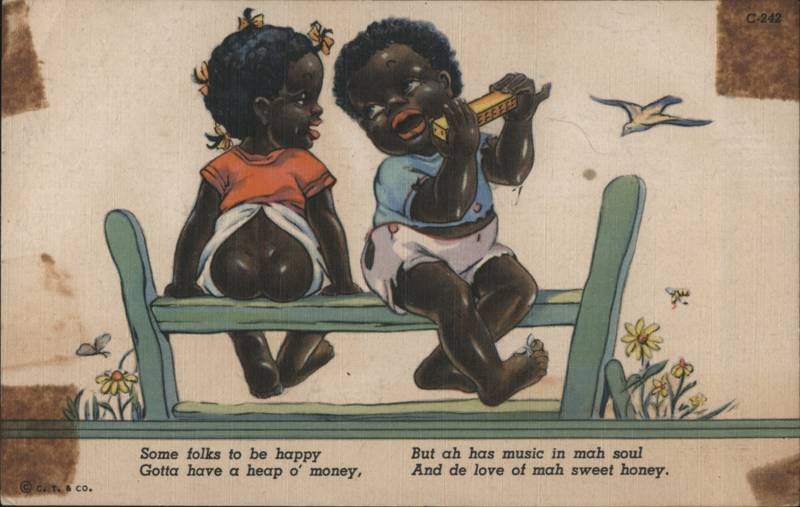 C.T. Chocolate Drops Children on Bench Harmonica C-242