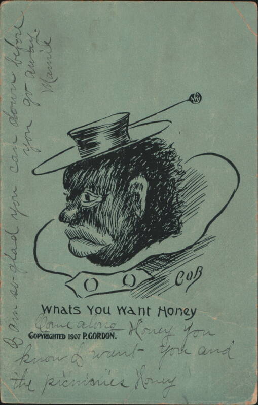 Caricature Woman in Small Hat, Whats You Want Honey