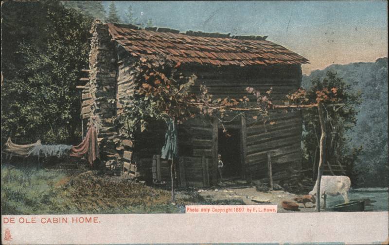 De Ole Cabin Home, Log Cabin Scene, Tuck Dixie Land