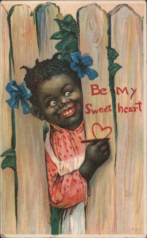 Be My Sweetheart Black Girl at Fence Drawing Heart