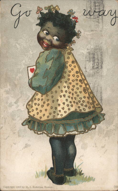 Go Way Black Girl Holding Valentine Letter 1907 Blacks