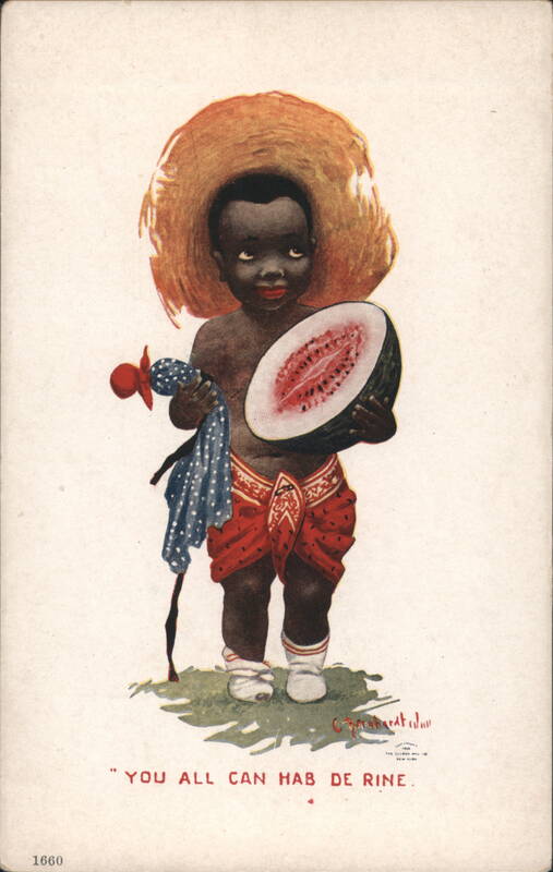 Child with Watermelon 'You All Can Hab De Rine' Bernhardt Wall
