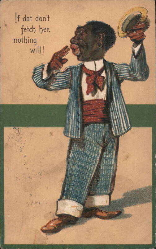 If Dat Don't Fetch Her Dandy in Striped Coat Boater Hat