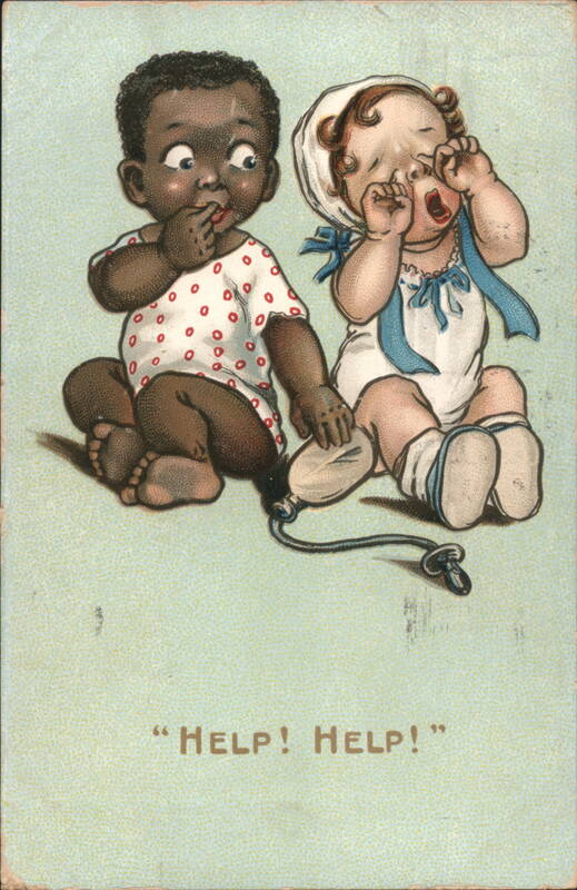 Black Baby & Crying Baby 'Help! Help!' by Gassaway