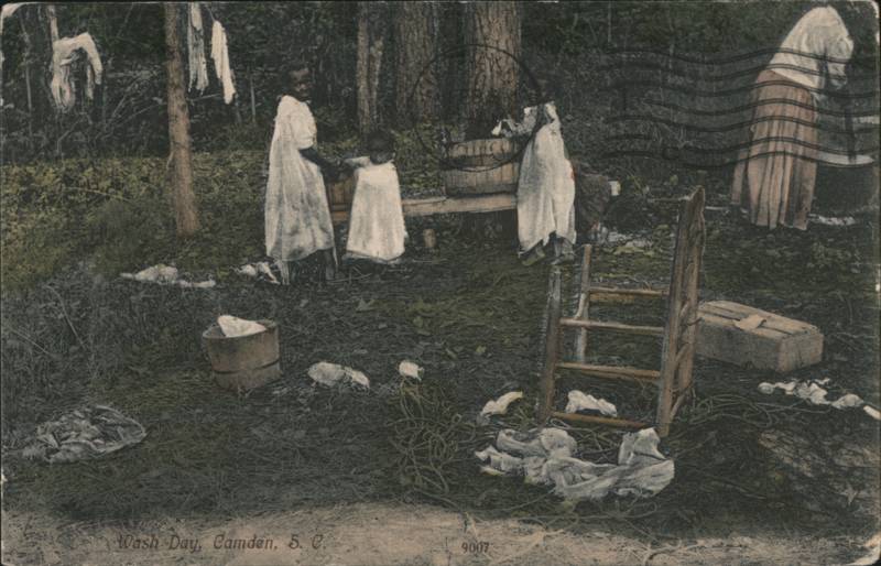 Wash Day, Camden, S.C., Black Children Doing Laundry