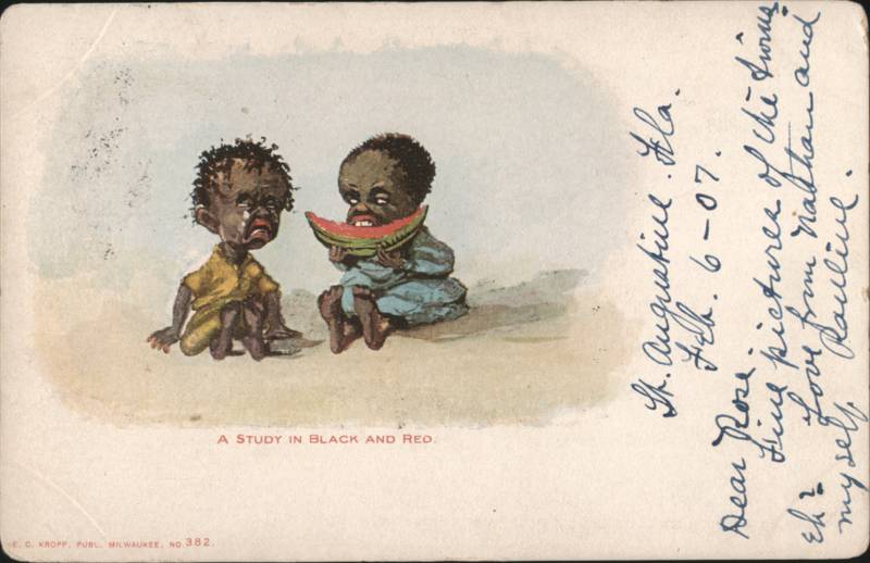A Study in Black and Red, Children with Watermelon