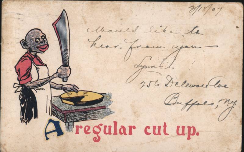 A Regular Cut Up Black Americana Caricature Cutting Pie