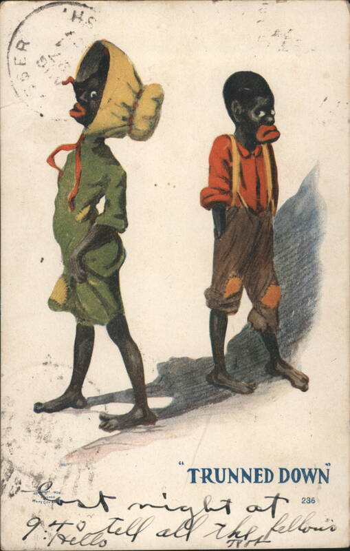 Trunned Down Black Americana Boy & Girl Caricature