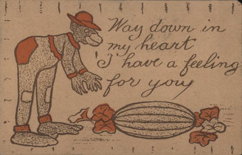 Way Down in My Heart Caricature Figure with Watermelon