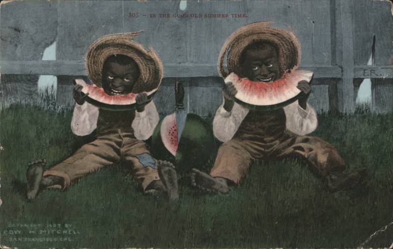 Two Boys Eating Watermelon In the Good Old Summer Time