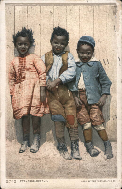 Two Jacks and a Jil Three Black Children Phostint 5745