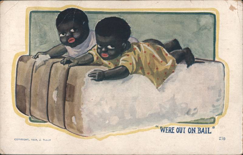 Two Black Babies on Cotton Bale Were Out On Bail Black Americana