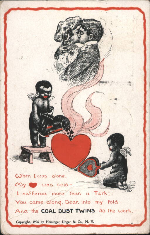 Coal Dust Twins Black Cupids Fueling Heart Valentine