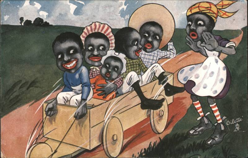 Children Racing in Wooden Wagon, Tuck Coons Motoring