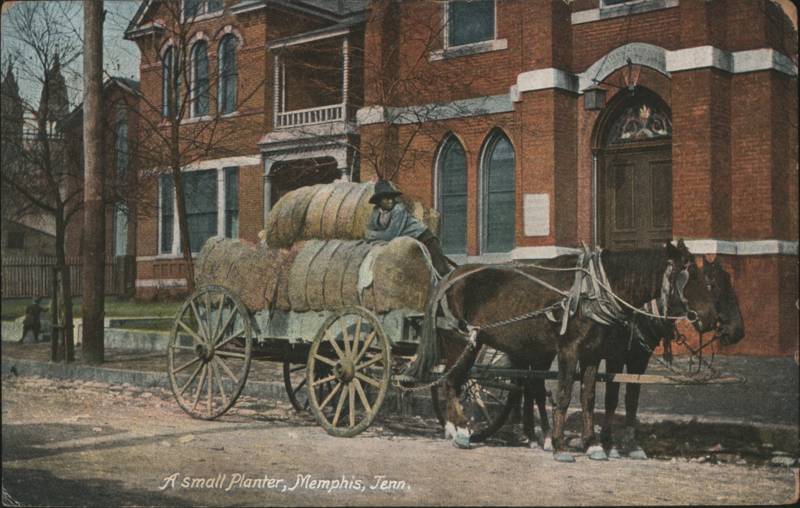 A Small Planter Memphis Tenn Horse-Drawn Cotton Wagon