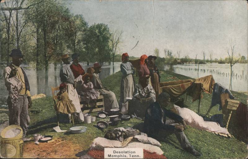 Desolation Memphis Tennessee Flood Refugees on Levee