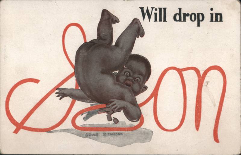 Will Drop in Soon Black Baby Falling Illustration
