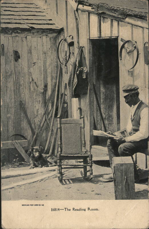 The Reading Room, Black Man Reading Outdoors with Dog