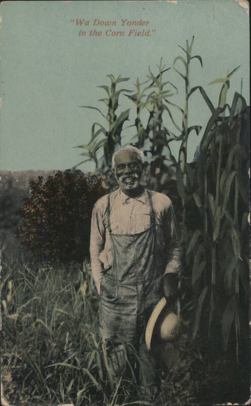 Wa Down Yonder in the Corn Field Elderly Black Farmer