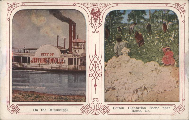 City of Jeffersonville Steamboat & Cotton Plantation Scene