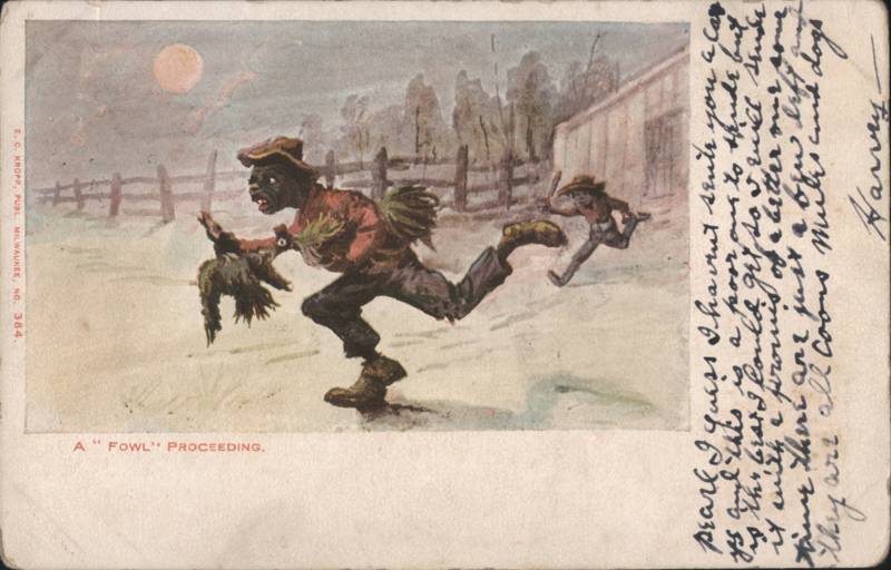 A 'Fowl' Proceeding Man Running with Stolen Chickens