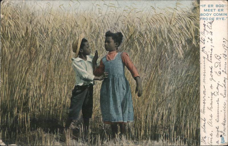 Raphael Tuck On the Old Plantation Children in Rye Field