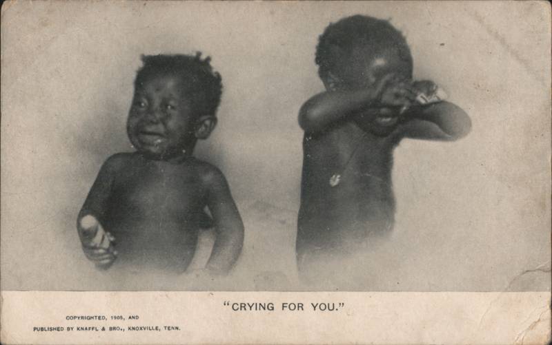Crying for You, Two Young Black Children, Knaffl & Bro