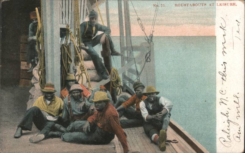 African American Roustabouts at Leisure on Steamboat