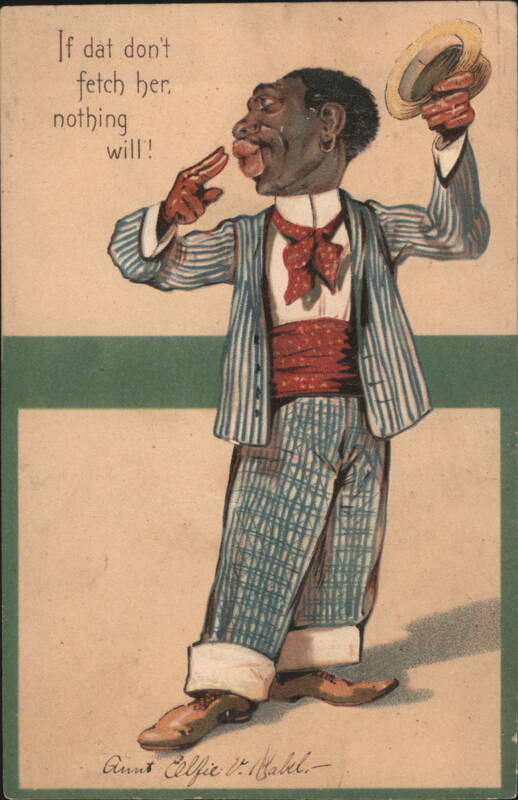 If Dat Don't Fetch Her Dandy Tipping Straw Hat Black Americana