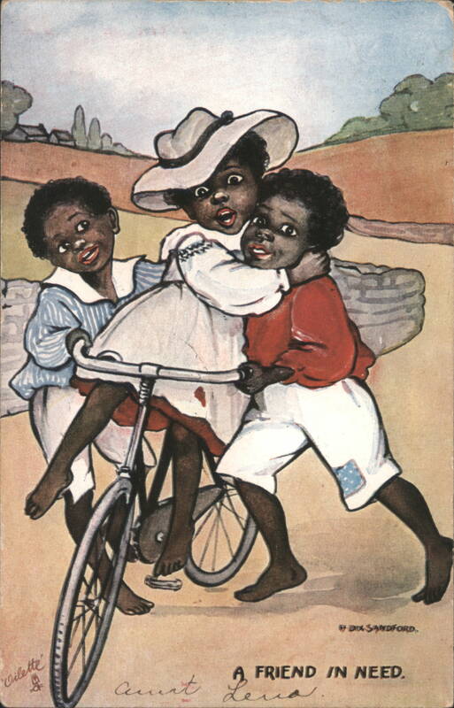A Friend in Need Black Children with Bicycle Tuck E. Dix Sandford