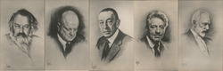 Lot of 6: 1933 Lupas Composers Portrait Cards Brahms Sibelius Tchaikovsky Postcard