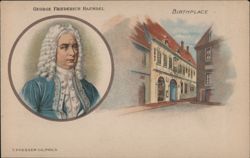 George Friederich Haendel and Birthplace Postcard