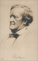 German Composer Richard Wagner Portrait Drawing Postcard