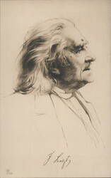Composer Franz Liszt Profile Portrait Sketch 6138 Postcard