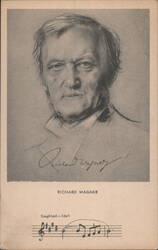 Richard Wagner Portrait & Siegfried-Idyll Musical Score Postcard