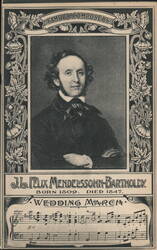 Famous Composers: Felix Mendelssohn-Bartholdy Wedding March Postcard