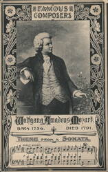 Wolfgang Amadeus Mozart, Famous Composers Sonata Theme Postcard