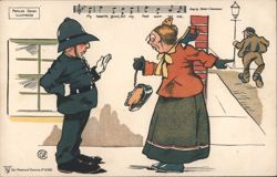 Harry Champion Song My Heart's Good Policeman Comic Postcard