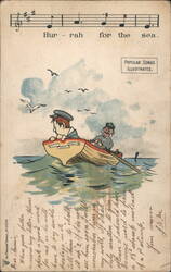 Hurrah for the Sea Popular Songs Illustrated Comic Postcard