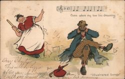 Illustrated Songs: Come Where My Love Lies Dreaming Postcard