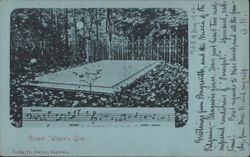 Richard Wagner's Grave with Parsifal Sheet Music Postcard