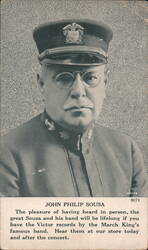 John Philip Sousa Victor Records Peabody's Music Store Postcard