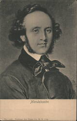 Felix Mendelssohn Portrait by Carl Jäger Postcard